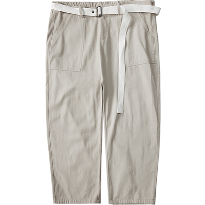 韦恩泽维尔时髦棉质送腰带长裤