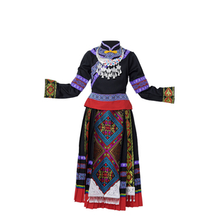 三月三壮族苗族少数民族女儿童表演服瑶族长裙舞蹈服幼儿园演出服