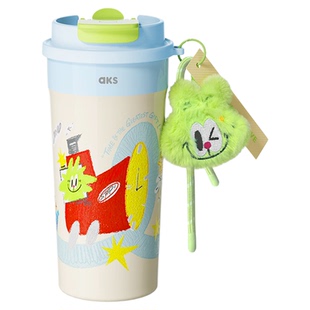 aks吸管保温杯不锈钢水杯女生杯子女外出携带咖啡随行杯便携外带