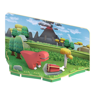 哈福恐龙积木拼装玩具益智霸王龙骨架模型揭秘套装组合幼儿园小孩