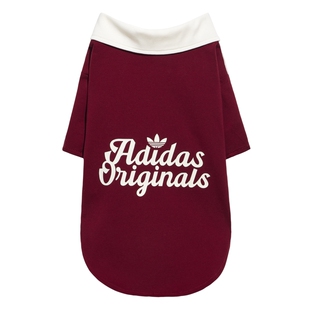 宠物衣服复古短袖POLO衫狗狗猫咪新款adidas阿迪达斯官方三叶草