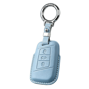 适用大众帕萨特钥匙套迈速腾真山羊皮ID全包途观L壳朗逸高尔夫扣