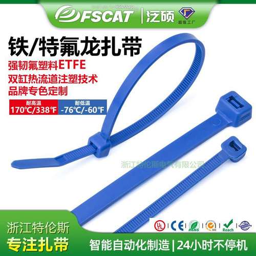 厂家铁氟龙扎带耐高温自锁扎带Tefzel铁氟龙扎带耐低温耐用扎带