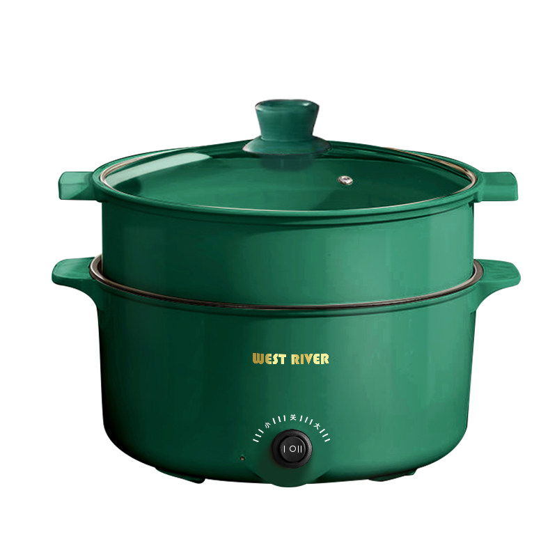 新款电煮锅多功能家用大容量电炒锅蒸煮一体学生宿舍不粘电热火锅