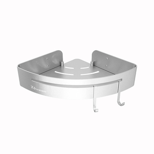 欧吉浴室置物架卫生间壁挂太空铝免打孔转角三角架拐角沐浴露收纳