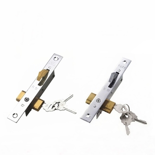 华南锁业B型大队长铁闸门锁钩锁拉闸带钥匙勾锁老式移门锁推拉