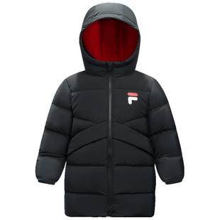 FILA KIDS斐乐童装儿童羽绒服冬季款男女童中长款保暖连帽外套潮