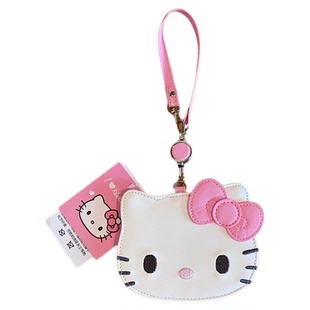 日系卡通猫咪可伸缩卡套交通卡门禁卡保护套学生饭卡收纳包包挂饰