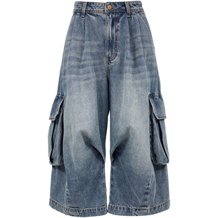 【ONLY奥莱】春季酷感个性工装风口袋装饰设计低腰短裤牛仔裤女