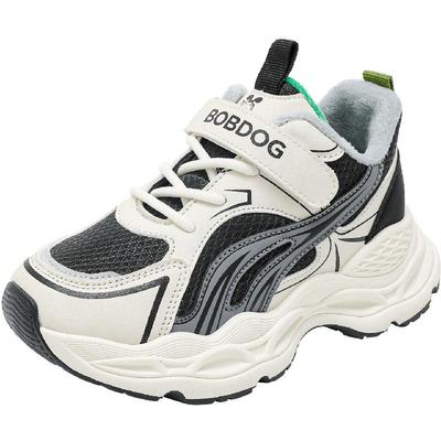 巴布豆童鞋儿童二棉鞋冬加厚2025新款冬季男孩大童加绒男童运动鞋