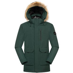 LAFUMA乐飞叶户外GORE-TEX防风中长大鹅绒派克羽绒服男士防寒外套