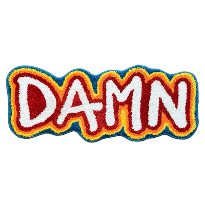 原创“DAMN”小地毯小地垫卧室床边毯客厅浴室防滑垫坐垫挂毯儿童