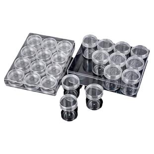 亚克力透明珠子珠宝收纳盒首饰展示圆盒珠密封瓶饰品配件罐小盒子