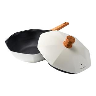 卡特马克八角锅麦饭石不粘锅旗舰店家用燃气灶电磁炉专用平底炒锅