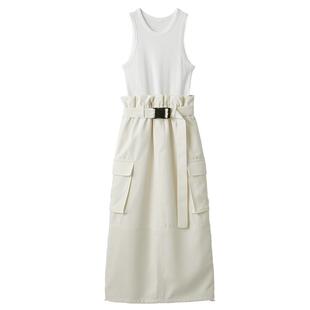 FRAY I.D春夏时尚腰带背心拼接工装裙连衣裙FWCO242008