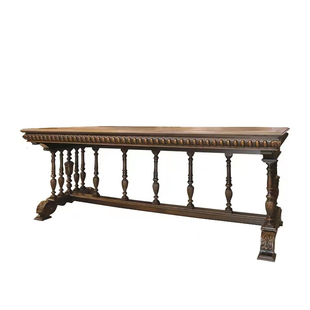 法式实木餐桌餐厅组合复古做旧色雕花餐桌椅宴会桌可定制中古家具