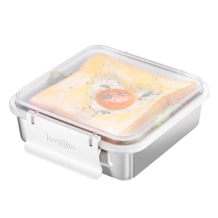 米膳葆316不锈钢便当盒吐司三明治盒食品级冰箱便携密封可微波炉