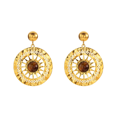 金芽法式镂空圆形耳环女2件9折