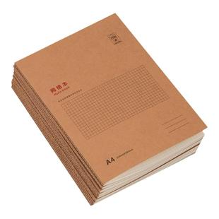 【开学必备】A4牛皮纸横线本复古英语本车线本子简约记事本学生本康奈尔格子本网格本空白笔记本加厚大号本子