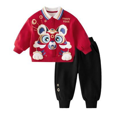杰里贝比秋冬男童套装两件套国潮