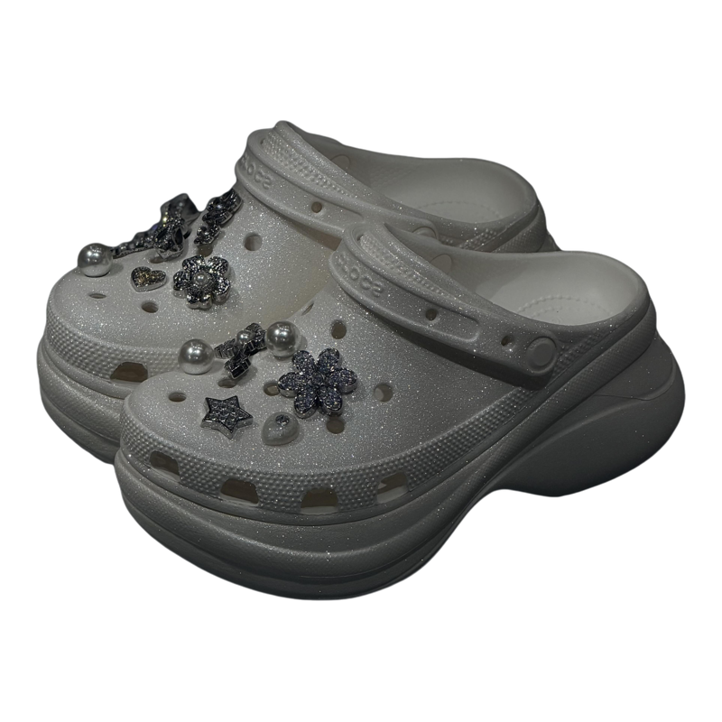 智必星crocs洞洞鞋珍珠水钻鞋扣