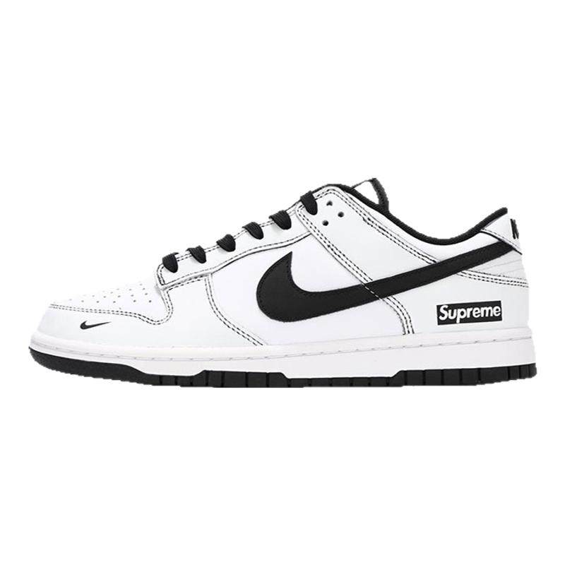Nike耐克 Dunk supreme联名款线条熊猫闪电白色休闲板鞋球鞋定制