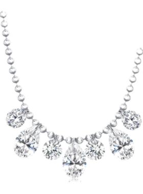 摩典925银高级感镶钻项链豆豆链