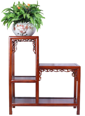 榆木中式风室内简约高低包邮花架