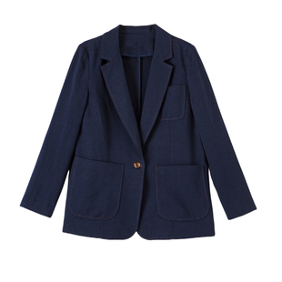 晚白2026年春新款莱赛尔面试公考上衣气质一粒扣时尚西装外套女