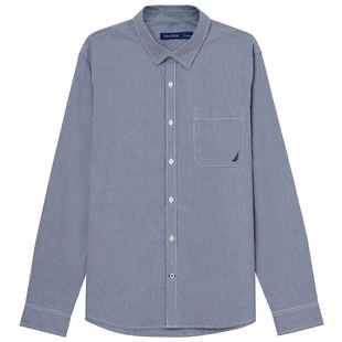 NAUTICA/诺帝卡男装春秋季全棉柔软休闲长袖格子衬衫WO4101