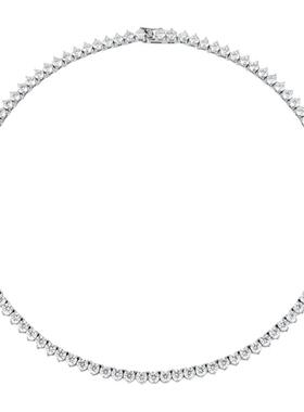 纯银莫桑钻三爪镶嵌网球链项链