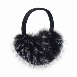 y2k原创千禧辣妹黑色仿貂毛耳罩女甜酷耳包冬季户外耳套保暖耳捂