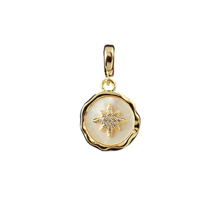 任意可掰扣项链吊坠简约复古DIY天然贝母项坠六芒星可拆卸挂坠