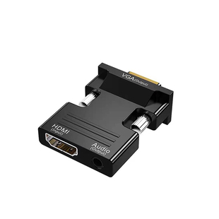 hdmi转vga转换器高清转接头电脑显示器转电视hami母口vja线机顶盒