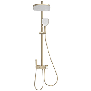 箭牌恒温花洒套装浴室钢琴按键全铜家用金色淋浴器明装卫浴喷头款