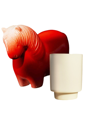 2026马年限定东方雅礼 红骏迎祥 新年装饰摆件 羊脂玉杯礼盒套装