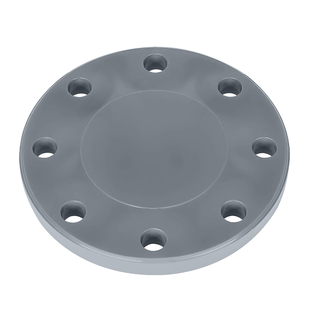 戎生UPVC美标法兰盲板PVC管件盲法兰塑料堵板封板深灰工业级水管