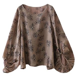 服装纸样T恤上衣复古文艺灯笼袖套头百搭衬衫女装DIY裁剪衣服样板