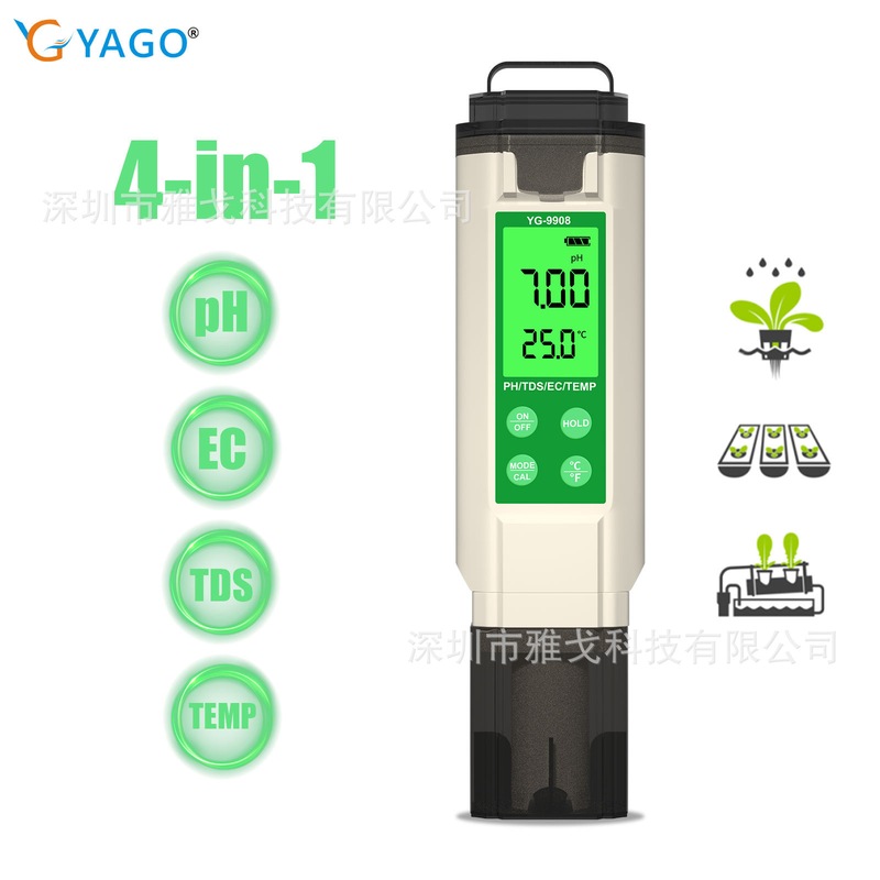 外贸四合一水质检测仪PHEC/TDS/笔水质测试仪温度水质泳池计鱼缸