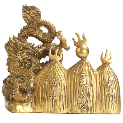 铜避火龙厨房西北角乾卦瓶子摆件