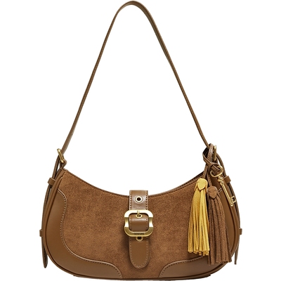 TATA他她绒面女包冬季新款通勤单肩斜挎包女百搭腋下包X3523DX5