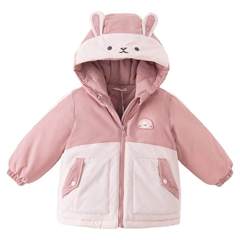 戴维贝拉儿童棉服外套冬装男童女童加厚棉袄宝宝红色棉衣拜年服