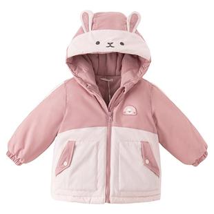 戴维贝拉儿童棉服外套冬装男童女童防水加厚棉袄宝宝红色拜年服
