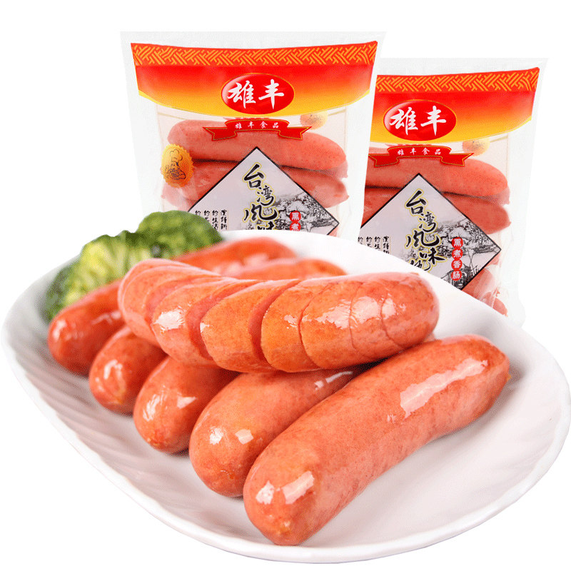 雄丰 台湾风味烤肠500g约12根台式香肠肉肠烧烤肠热狗肠批发