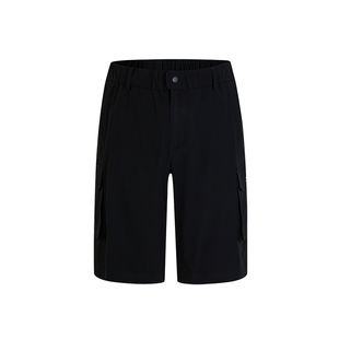 LONDA 伦德马工装风男士短裤夏季户外休闲爽滑百搭宽松五分裤黑色