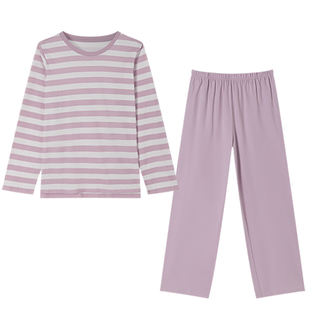 顶呱呱睡衣女春夏纯棉薄款长袖条纹家居服套装顶瓜瓜全棉居家服女
