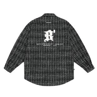 BJHG不计后果小香风外套男冬季格子衬衫潮牌高级感宽松翻领夹克女