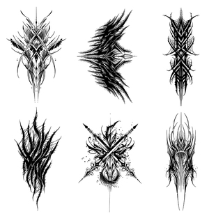 暗黑系酷炫纹身贴男防水持久草本仿真刺青不反光小众高级手臂胸前