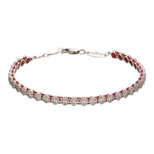 Redline/红绳女士经典Illusion系列幻觉河线百搭白金镶钻手镯