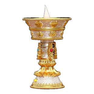 供奉合金充电电子酥油灯插电供佛灯家用长明灯无烟防风灯烛台